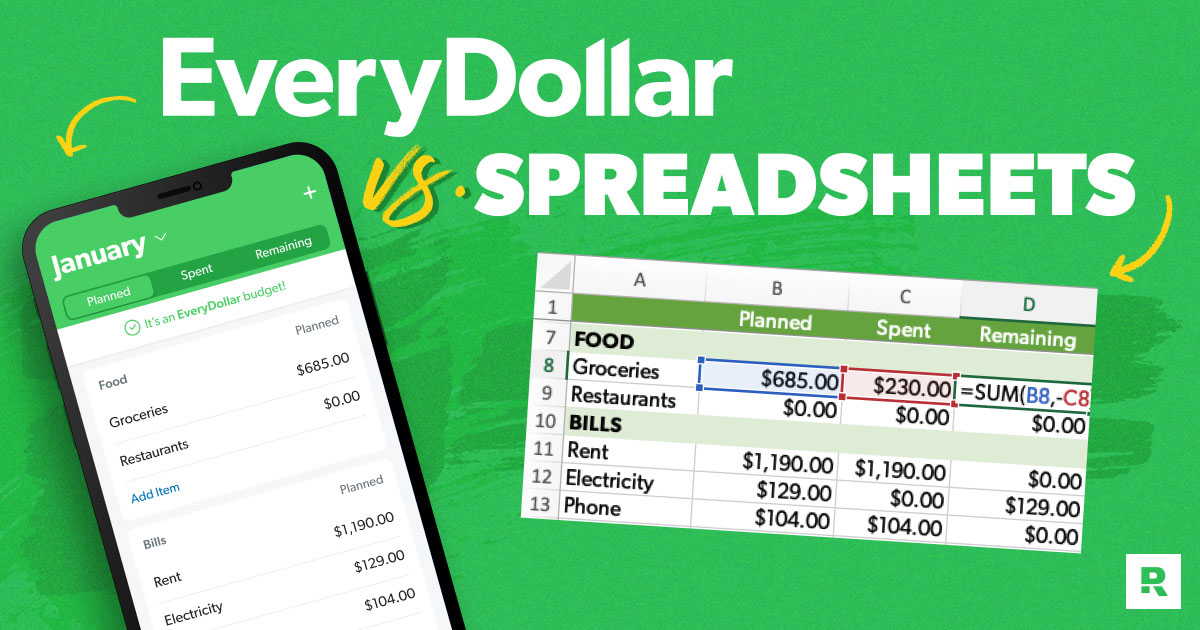 Spreadsheets vs. EveryDollar